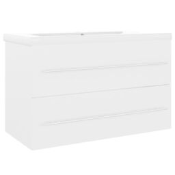 Berkfield Home Sink Cabinet with Built-in Basin White Engineered Wood - thumbnail 2