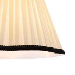 Happy Homewares Ivory White Victorian Pleated Faux Silk Lamp Shade with Black Trims - Size: 12 inches - thumbnail 3