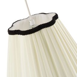 Happy Homewares Ivory White Victorian Pleated Faux Silk Lamp Shade with Black Trims - Size: 12 inches - thumbnail 5