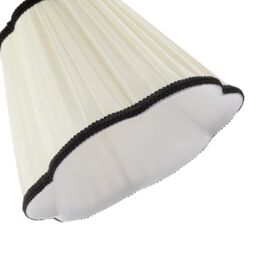 Happy Homewares Ivory White Victorian Pleated Faux Silk Lamp Shade with Black Trims - Size: 12 inches - thumbnail 4