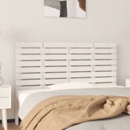 Berkfield Home Wall Headboard White 146x3x63 cm Solid Wood Pine - Size: 146 x 3 x 63 cm - thumbnail 2