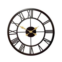 Marco Paul Large Skeleton Metal Wall Clock 50cm Roman Numeral Black Outdoor/Indoor - thumbnail 3