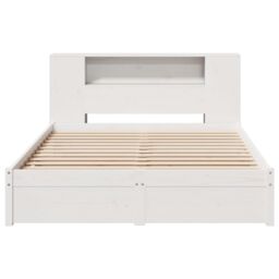Berkfield Home Bookcase Bed without Mattress White 140x200cm Solid Wood Pine - Size: 140x200 cm - thumbnail 4