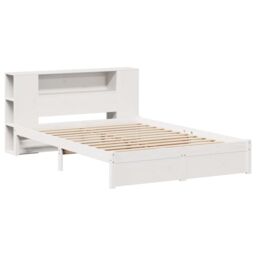 Berkfield Home Bookcase Bed without Mattress White 140x200cm Solid Wood Pine - Size: 140x200 cm - thumbnail 3