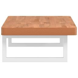 Berkfield Home Elegant Basin Shelf Wall Mounted Steel & Solid Wood Beech in Brown - thumbnail 5