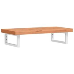 Berkfield Home Elegant Basin Shelf Wall Mounted Steel & Solid Wood Beech in Brown - thumbnail 3