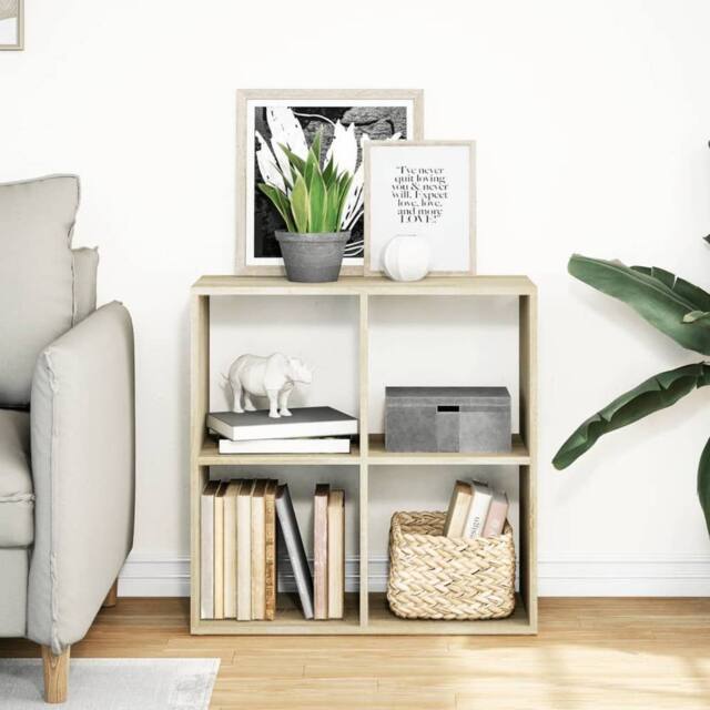 Berkfield Home Room Divider Bookcase Sonoma Oak 69.5x29x69.5 cm Engineered Wood in Light Oak - image 1