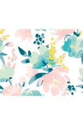 Origin Murals Graphic Flower Wall Mural in Light Pink - Size: W350 cm x H280 cm - thumbnail 2