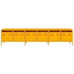 Berkfield Home TV Cabinet Mustard Yellow 202x39x43.5 cm Cold-rolled Steel - thumbnail 5
