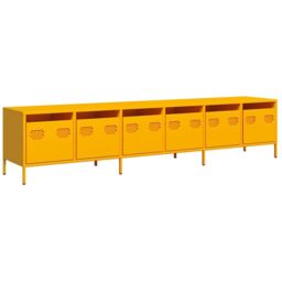 Berkfield Home TV Cabinet Mustard Yellow 202x39x43.5 cm Cold-rolled Steel - thumbnail 2