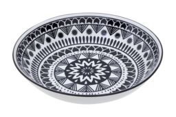 Orsina 12 Piece Black & White Dinner Set, Bold Abstract Design White & Black Dinner Set, 12 Pc Dinnerware Set - thumbnail 3