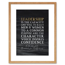 "Artery8 Wall Art Print Slate Quote Field Marshal Bernard Law Montgomery Leadership Artwork Framed 9X7 Inch in Beige - Size: W7"" x H9""" - thumbnail 1