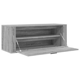 Berkfield Home Wall Shoe Cabinet Grey Sonoma 100x35x38 cm Engineered Wood - Size: 100 x 35 x 38 cm - thumbnail 6
