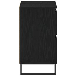 Berkfield Home Bathroom Sink Cabinet Black Oak 80x33x60 cm Engineered Wood - Size: 80 x 33 x 60 cm - thumbnail 7