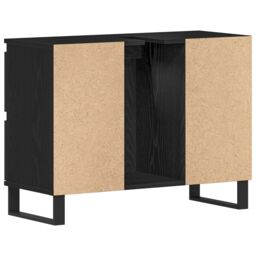 Berkfield Home Bathroom Sink Cabinet Black Oak 80x33x60 cm Engineered Wood - Size: 80 x 33 x 60 cm - thumbnail 8