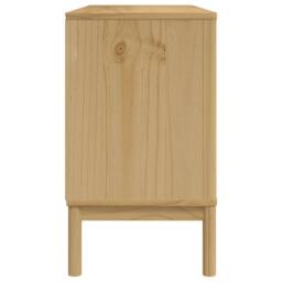 Berkfield Home Sideboard FLORO Wax Brown 114x43x74 cm Solid Wood Pine in Light Tan - Size: 114 x 43 x 74 cm - thumbnail 6