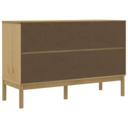 Berkfield Home Sideboard FLORO Wax Brown 114x43x74 cm Solid Wood Pine in Light Tan - Size: 114 x 43 x 74 cm - thumbnail 7