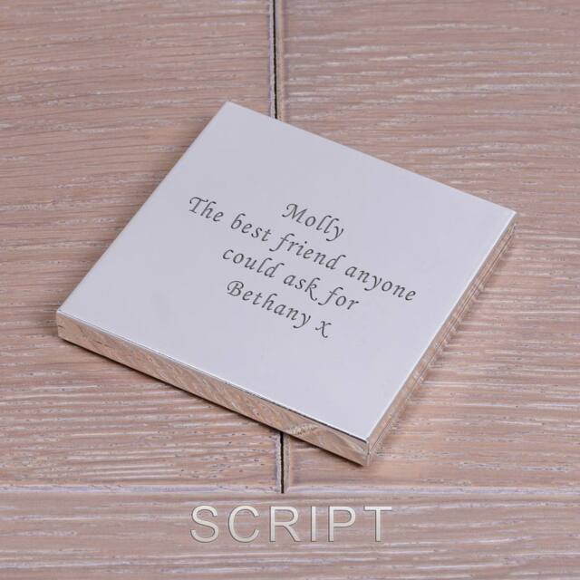 Uniqueful Women's Personalised Silver Plated Compact Mirror for Friend - image 1