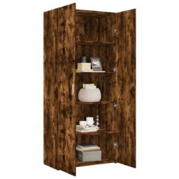 Berkfield Home Highboard Smoked Oak 80x42.5x185 cm Engineered Wood in Brown - thumbnail 3