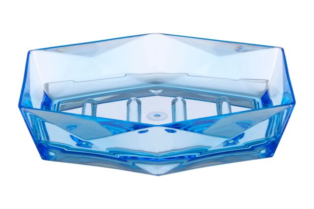 Orsina Dow Acrylic Soap Dish, Geometric Design in Blue - image 1