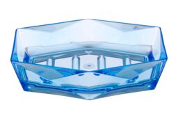 Orsina Dow Acrylic Soap Dish, Geometric Design in Blue - thumbnail 1