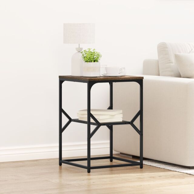 Berkfield Home Side Table Smoked Oak 41x40x60 cm Engineered Wood in Brown - Size: 41 x 40 x 60 cm - image 1