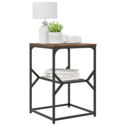 Berkfield Home Side Table Smoked Oak 41x40x60 cm Engineered Wood in Brown - Size: 41 x 40 x 60 cm - thumbnail 3