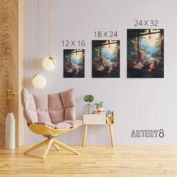 "Artery8 Tranquil Japanese Tea Ceremony In Nature Canvas Wall Art Print - Size: W18"" x H24""" - thumbnail 4
