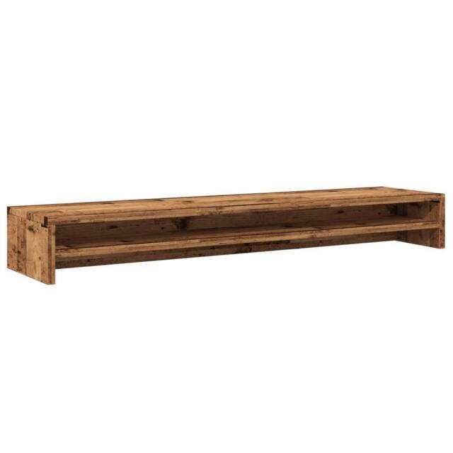 Berkfield Home Monitor Stand Old Wood 100x24x13 cm Engineered Wood in Brown - Size: 100 x 24 x 13 cm - image 1