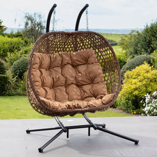 Artemis Home Beauchamp Swinging Double Garden Seat in Brown - image 1