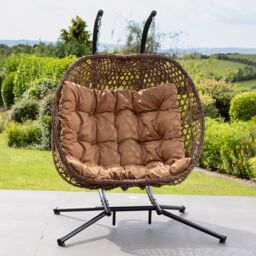 Artemis Home Beauchamp Swinging Double Garden Seat in Brown - thumbnail 2