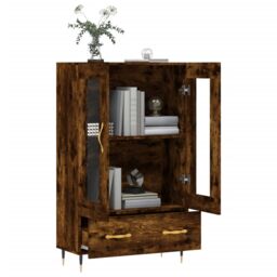 Berkfield Home Highboard Smoked Oak 69.5x31x115 cm Engineered Wood in Brown - thumbnail 4