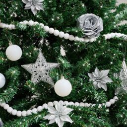 Melody Maison White Wooden Ball Garland - 150cm (1.5m / 59')