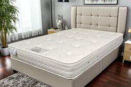 Knight Sleep Cashmere 2000 Silk Pocket Spring Medium Firm Natural Mattress With Edge Support in White - Size: Double