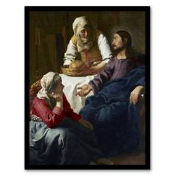 Artery8 Christ in the House of Martha & Mary Vermeer Framed Wall Art Print - Size: A4 - thumbnail 1