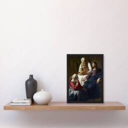 Artery8 Christ in the House of Martha & Mary Vermeer Framed Wall Art Print - Size: A4 - thumbnail 4