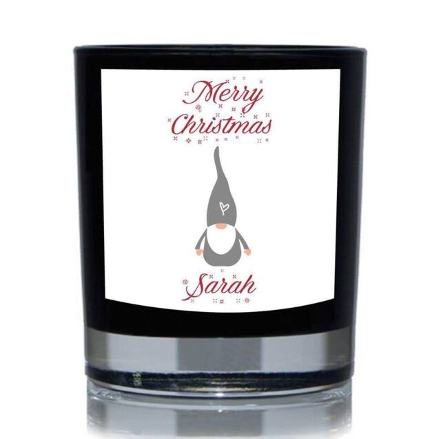 60 SECOND MAKEOVER Merry Christmas Personalised Gonk Funny 20cl Candle in Black