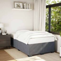 Berkfield Home Soft Bed Frame without Mattress Dark Grey¬†Double Velvet in Dark Grey - Size: Double - thumbnail 2