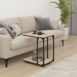 Berkfield Home Side Table with Wheels Sonoma Oak 50x35x55.5cm Engineered Wood in Brown - Size: 50x35x55.5 cm - thumbnail 3