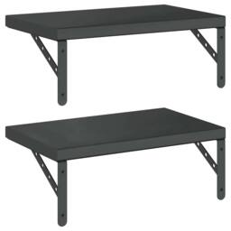 Berkfield Home Wall Shelves 2 pcs 50x30 cm Black Stainless Steel - thumbnail 7
