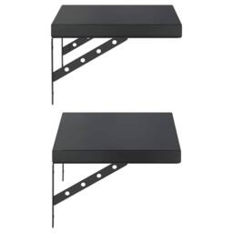 Berkfield Home Wall Shelves 2 pcs 50x30 cm Black Stainless Steel - thumbnail 6
