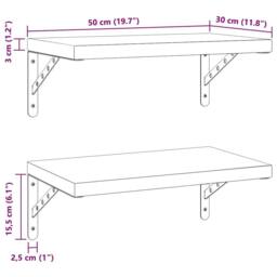 Berkfield Home Wall Shelves 2 pcs 50x30 cm Black Stainless Steel - thumbnail 9