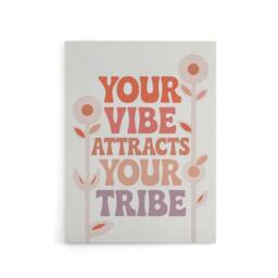 "Artery8 Vibe Attracts Your Tribe Retro Midcentury Floral Canvas Wall Art Print in Beige - Size: W18"" x H24""" - thumbnail 1