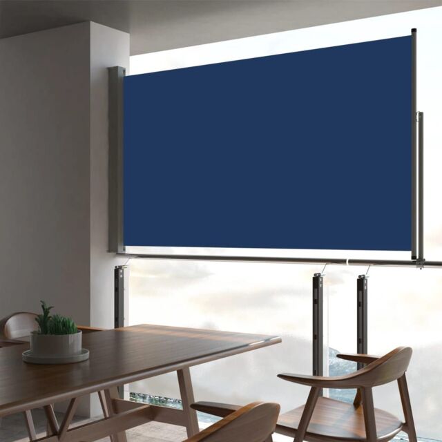 Berkfield Home Patio Retractable Side Awning 140 x 300 cm Blue - image 1