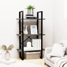 Berkfield Home Storage Shelf Grey 60x30x105 cm Solid Pine Wood - Size: 60 x 30 x 105 cm - thumbnail 3