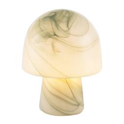 Happy Homewares Modern Unique Green & White Marble Effect Glass Mushroom Table Lamp - thumbnail 8