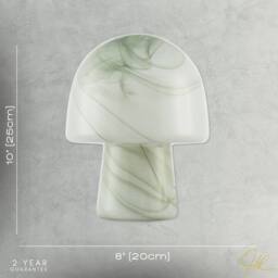 Happy Homewares Modern Unique Green & White Marble Effect Glass Mushroom Table Lamp - thumbnail 7