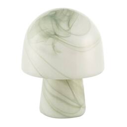 Happy Homewares Modern Unique Green & White Marble Effect Glass Mushroom Table Lamp - thumbnail 5