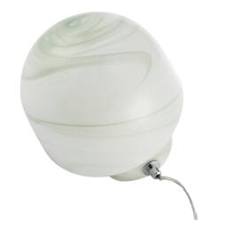 Happy Homewares Modern Unique Green & White Marble Effect Glass Mushroom Table Lamp - thumbnail 4