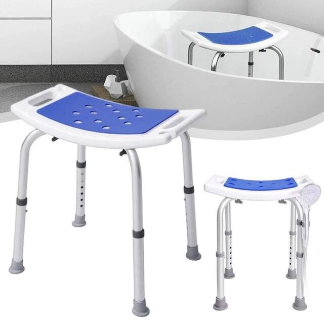 KORVIXA Adjustable Shower Stool Bath Chair in Silver - image 1